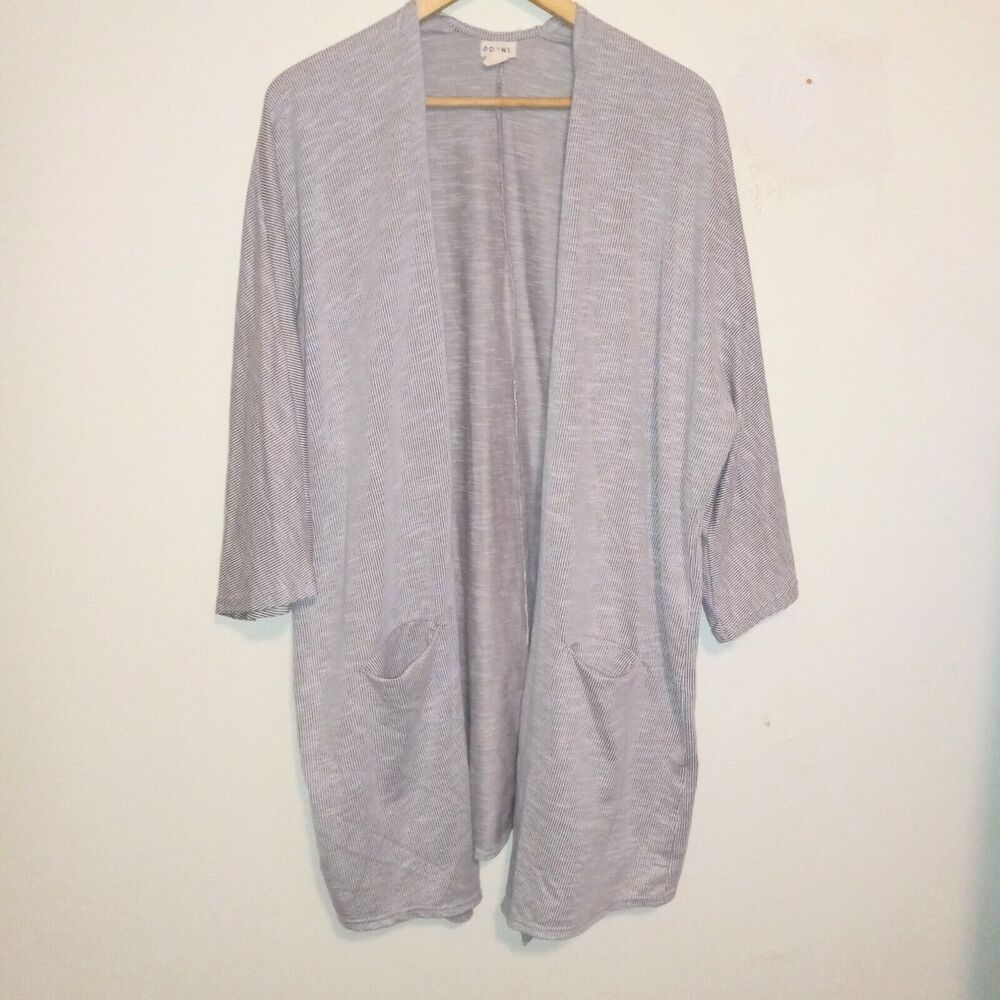 Donni Ribbed Sandwash Cardigan-OSFA Plus-Open Front-Ribbed-Pockets-Oversized